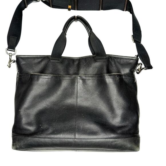 Coach F70926 Bleecker Legacy Black Pebbled Leather Slim Brief Bag w Strap Unisex - Picture 3 of 12